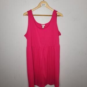 Womens Tank‎ Dress Size 2X Pink Mini Stretchy Flowy Casual Pockets AVA & Viv